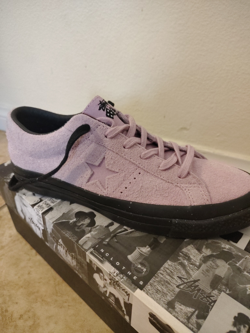 Converse x StussyOne Star Pink Suede Fashion Sneakers women 9 men 7
